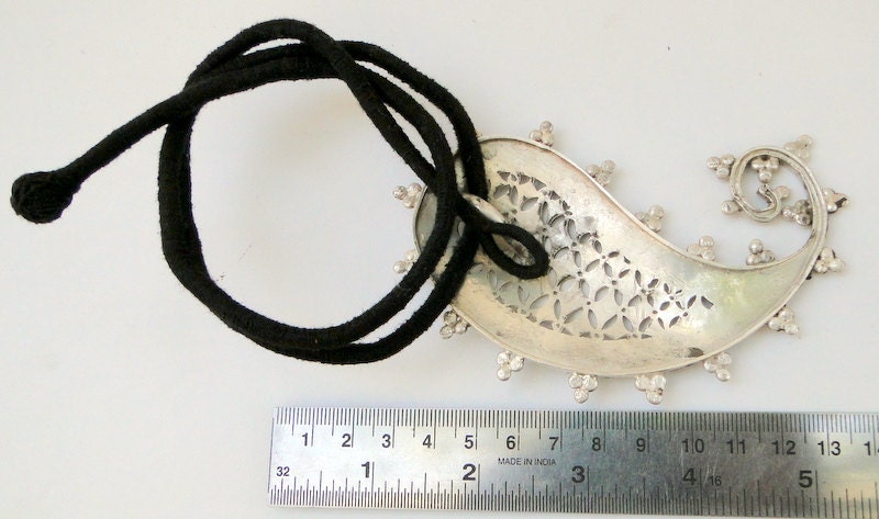 925 sterling silver Mango Paisley shape pendant necklace - 5853