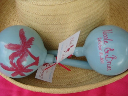 Maracas Hand Painted - Maracas for Wedding Favors, Birthdays, and any Occasion - Custom color designed (45 pieces 263 usd for Jennifer)