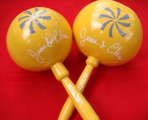 Maracas Hand Painted - Maracas for Wedding Favors, Birthdays, and any Occasion - Custom color designed (45 pieces 263 usd for Jennifer)