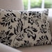 Damask Home Decor Pillow Cover Cream Cotton Black Damask Graphic Floral Print 12 x 16