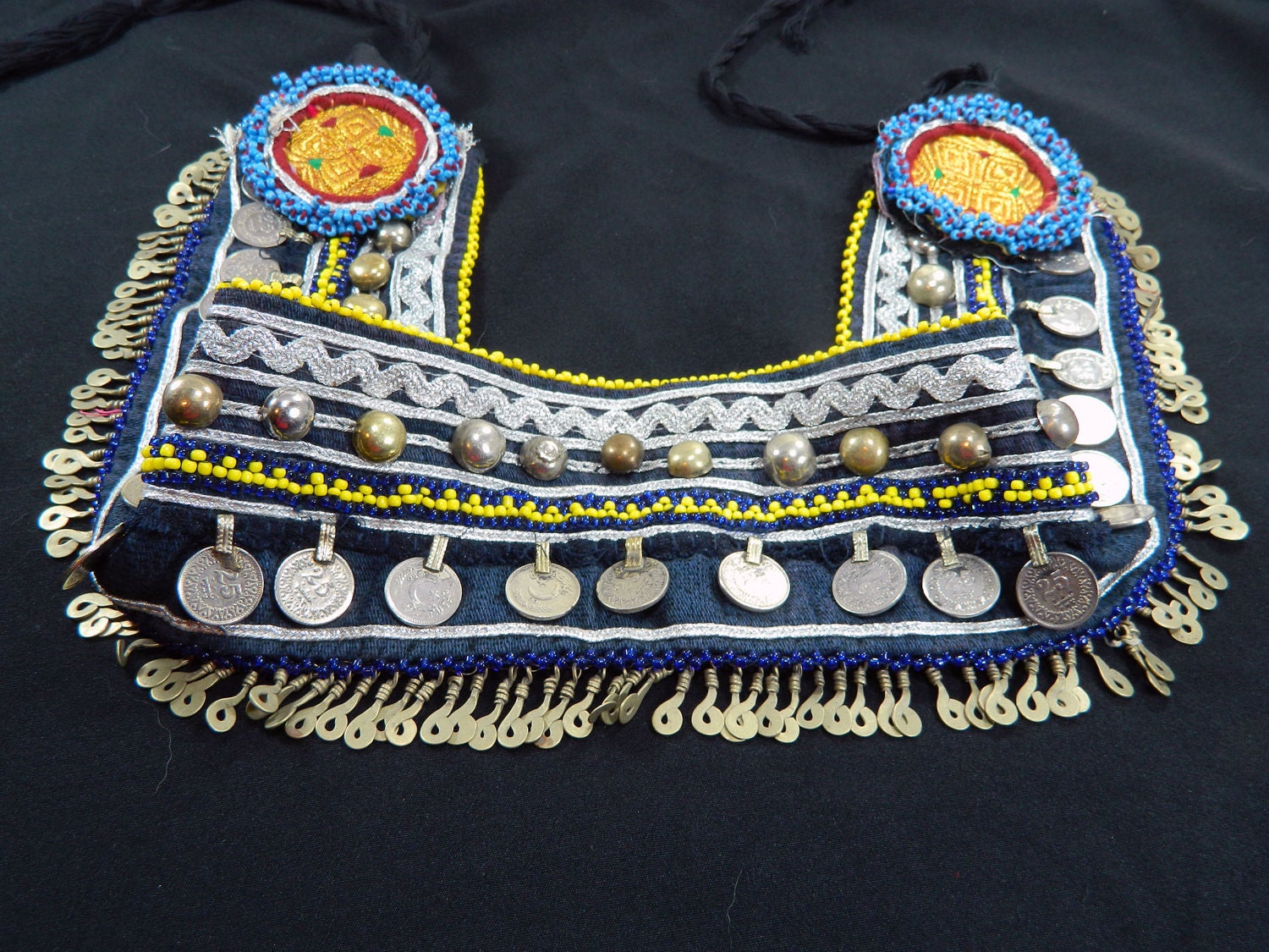 Vintage Afghan Kuchi Tribal Studded Coin Short Gypsy Belt Base