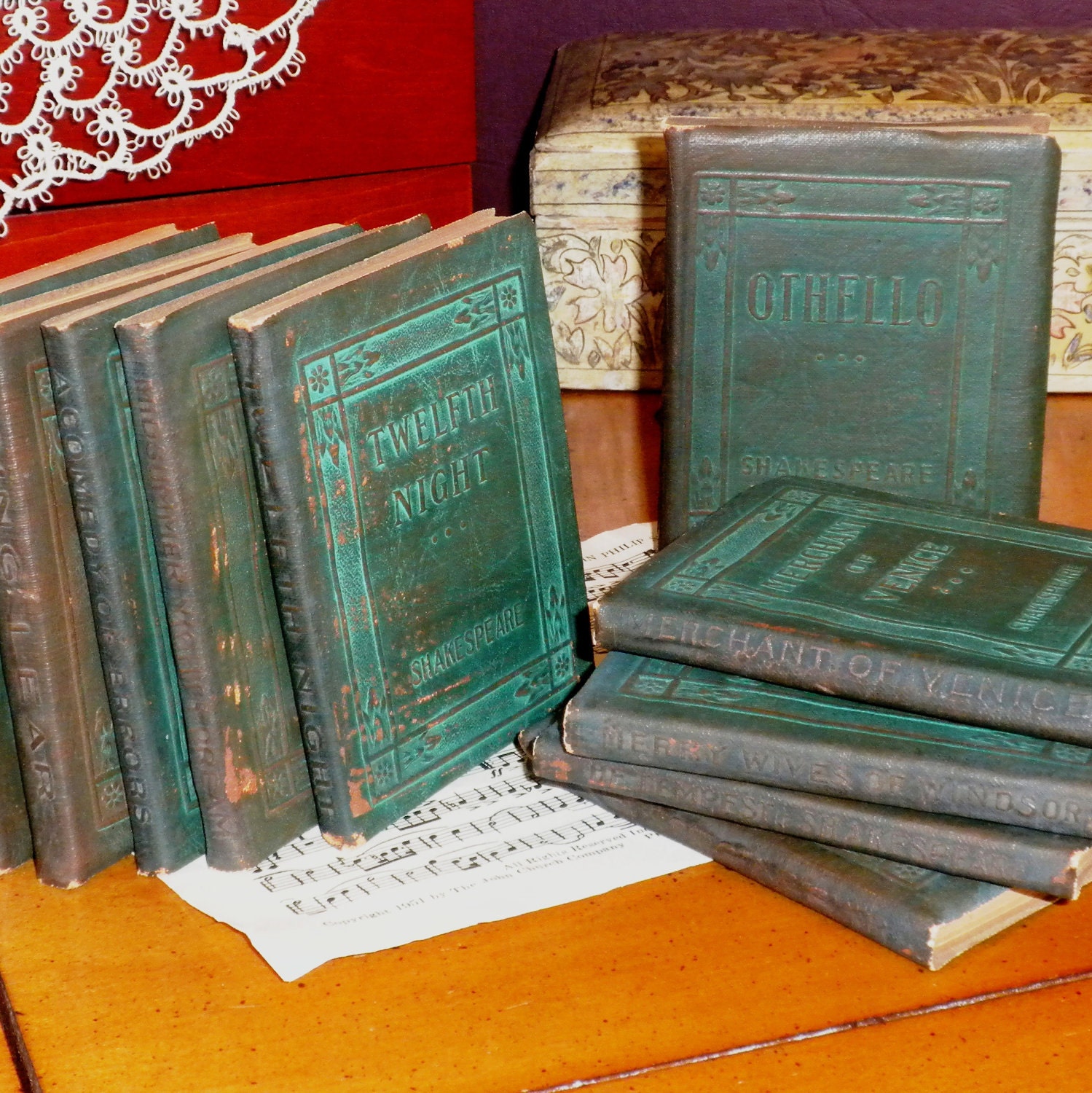 Little Leather Library book lot of 10 by LittleWoodenHook on Etsy