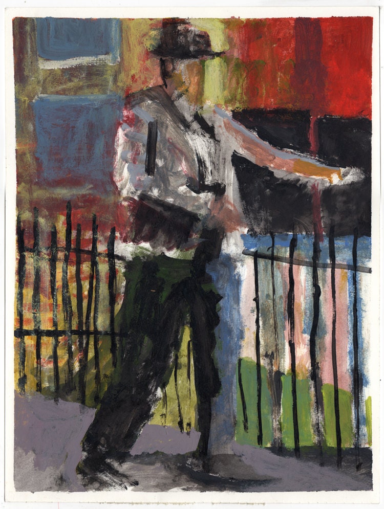 Man Walking (Original Painting) by Peter Mack