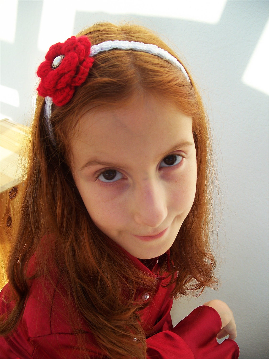 Red Flower Headband
