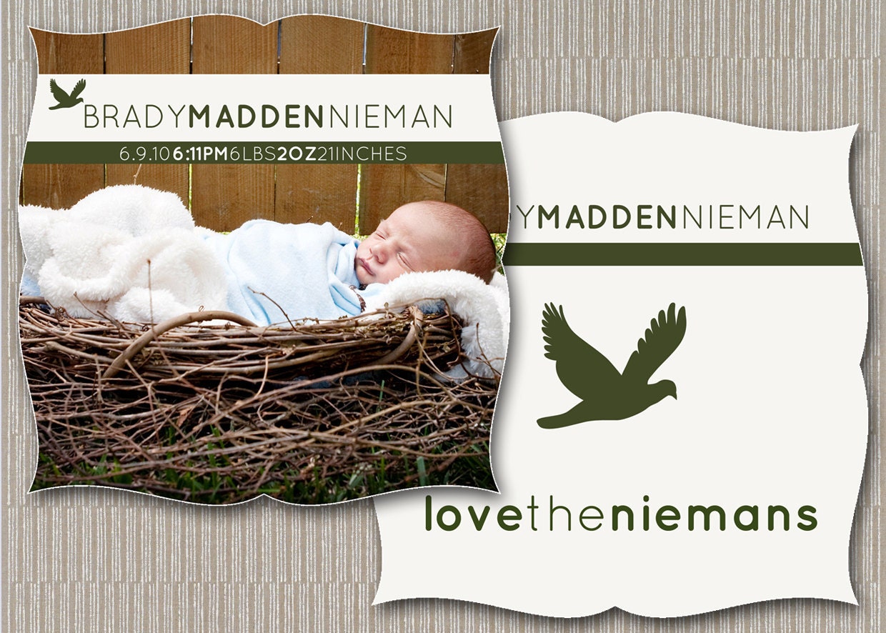 Creative edge birth announcement (printed)