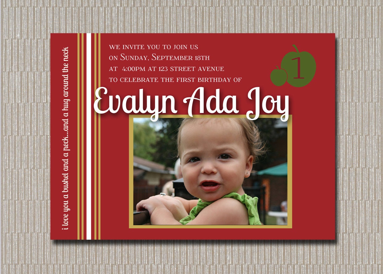 Bushel and a peck birthday invitation