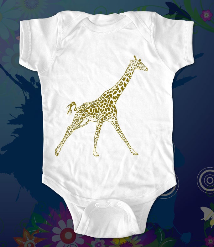 Giraffe 2 - graphic printed on Infant Baby Onesie, Infant Tee, Toddler T-Shirts - Many sizes