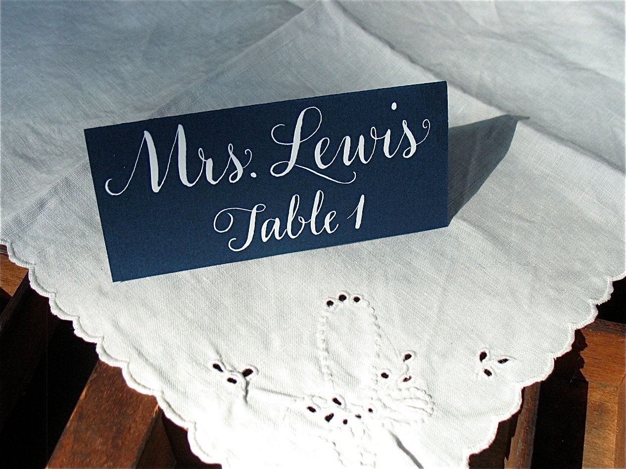 WEDDING PLACECARD CALLIGRAPHY in Vigny Style