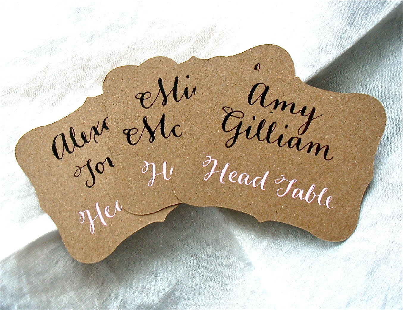 WEDDING PLACECARD CALLIGRAPHY in Vigny Style