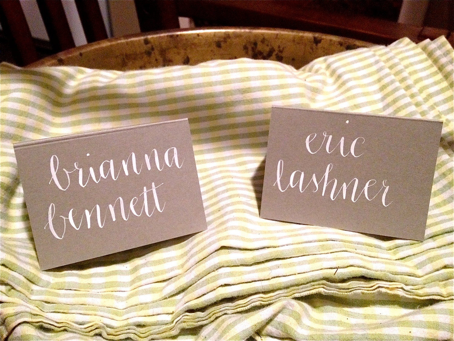 WEDDING PLACECARD CALLIGRAPHY in Longbottom Style