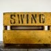 reserved for kellie - vintage sunshine yellow wooden lemonade crate