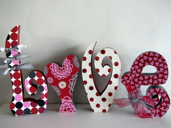 Set of 10 LARGE wood letters customized for your decor personalized gift home decor  Upper and lower case available.