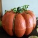 Paper Mache pumpkin with green wire stem Thanksgiving Harvest Fall Home Decor