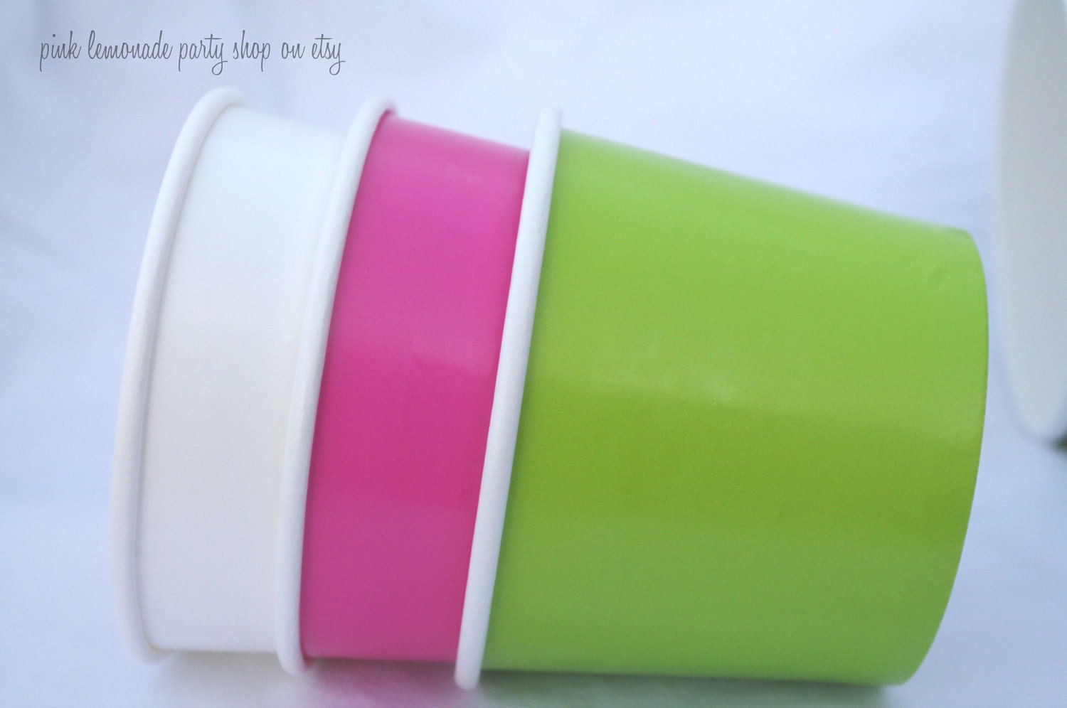 50 MeDiuM -ICE CReaM Cups with ice cream labels-12oz--pink,green and white--or choose colors-Wedding/Party Favors-24ct Il_170x135