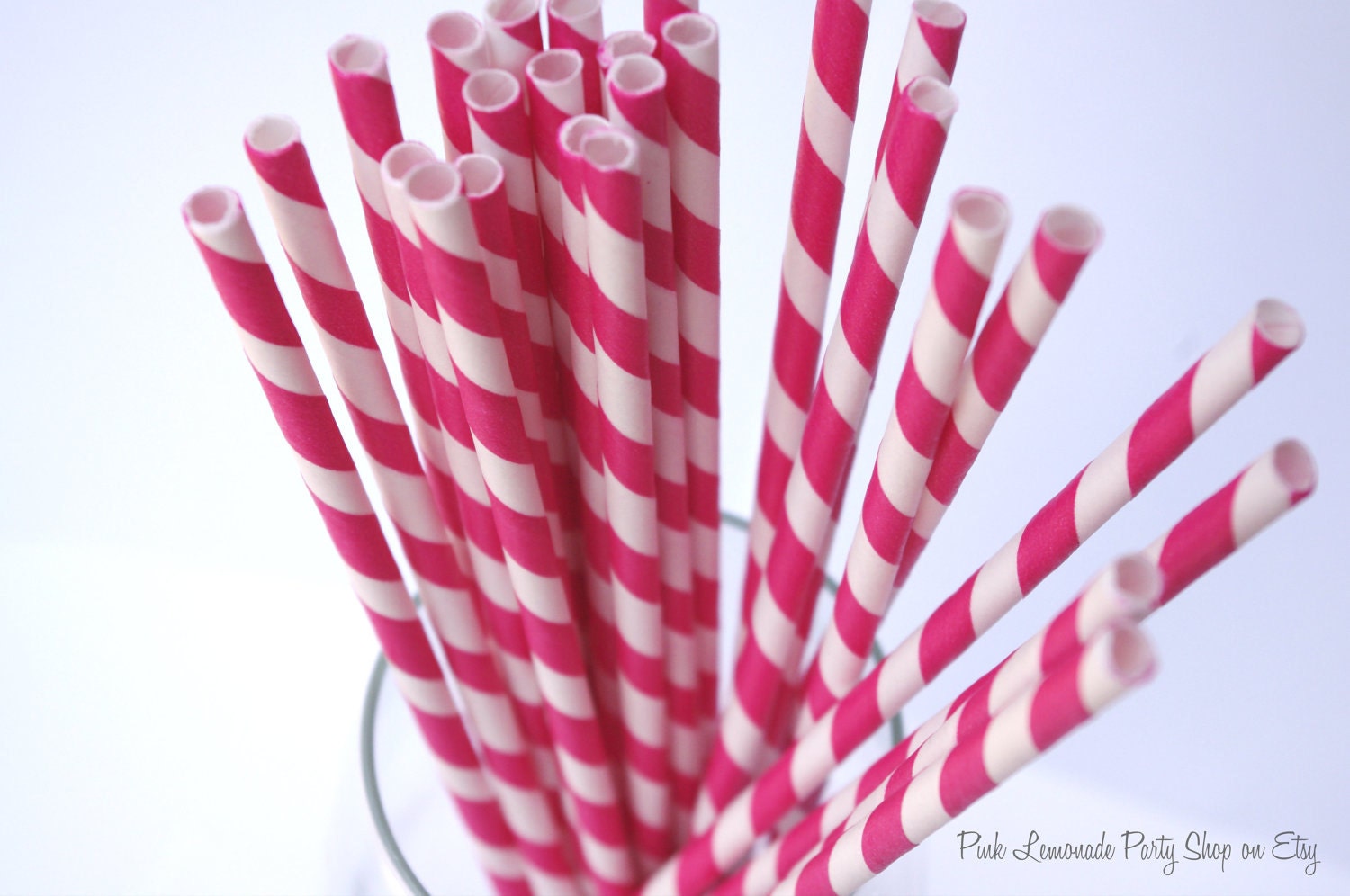 KISS ME PINK Striped--Paper Straws --25ct with Free Printable diy Flags Il_570xn