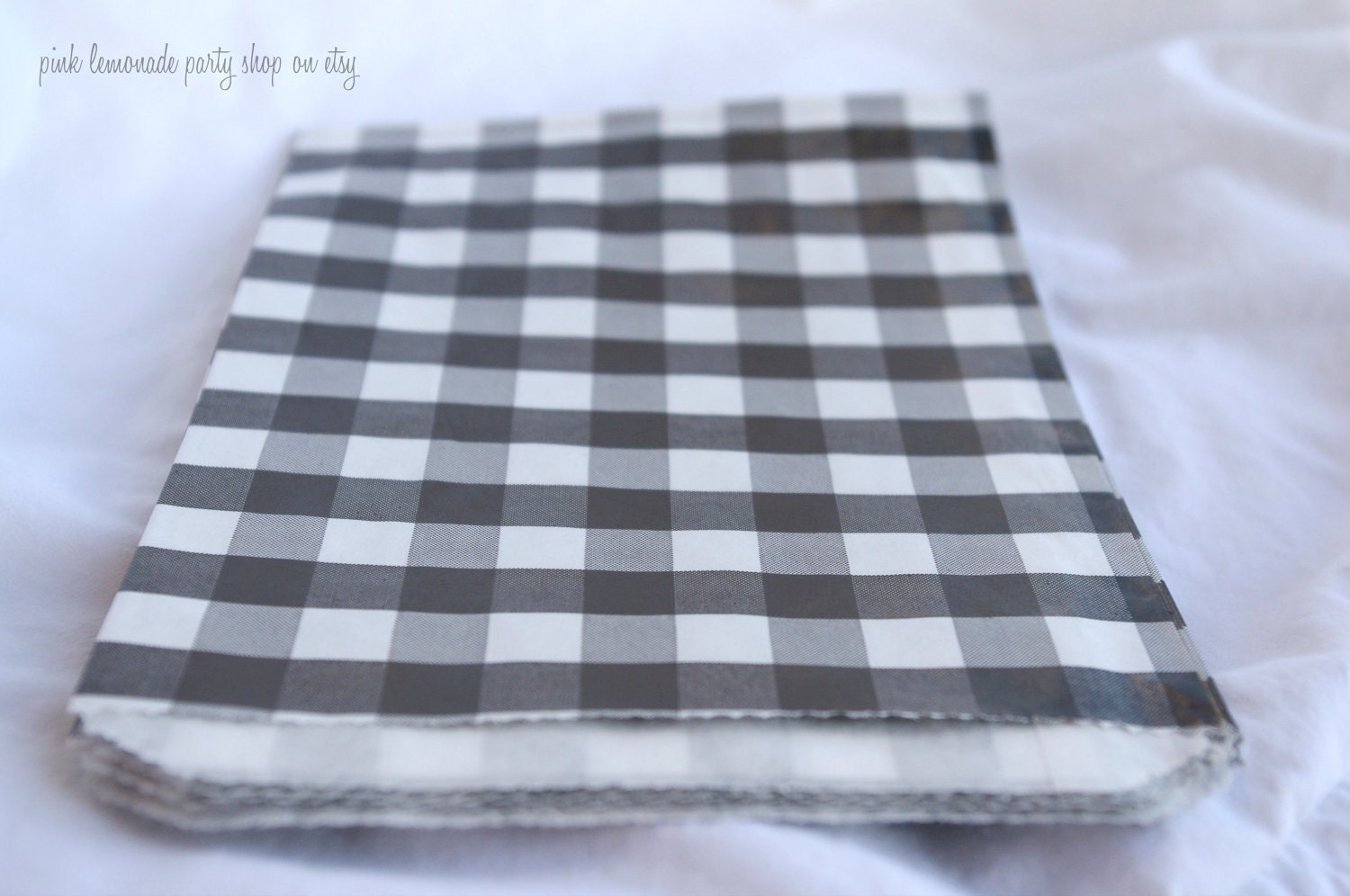 GiNGHaM FaVoR BaGs--black--party favors--gifts--farm parties--picnics---weddings--showers--24ct Il_570xn