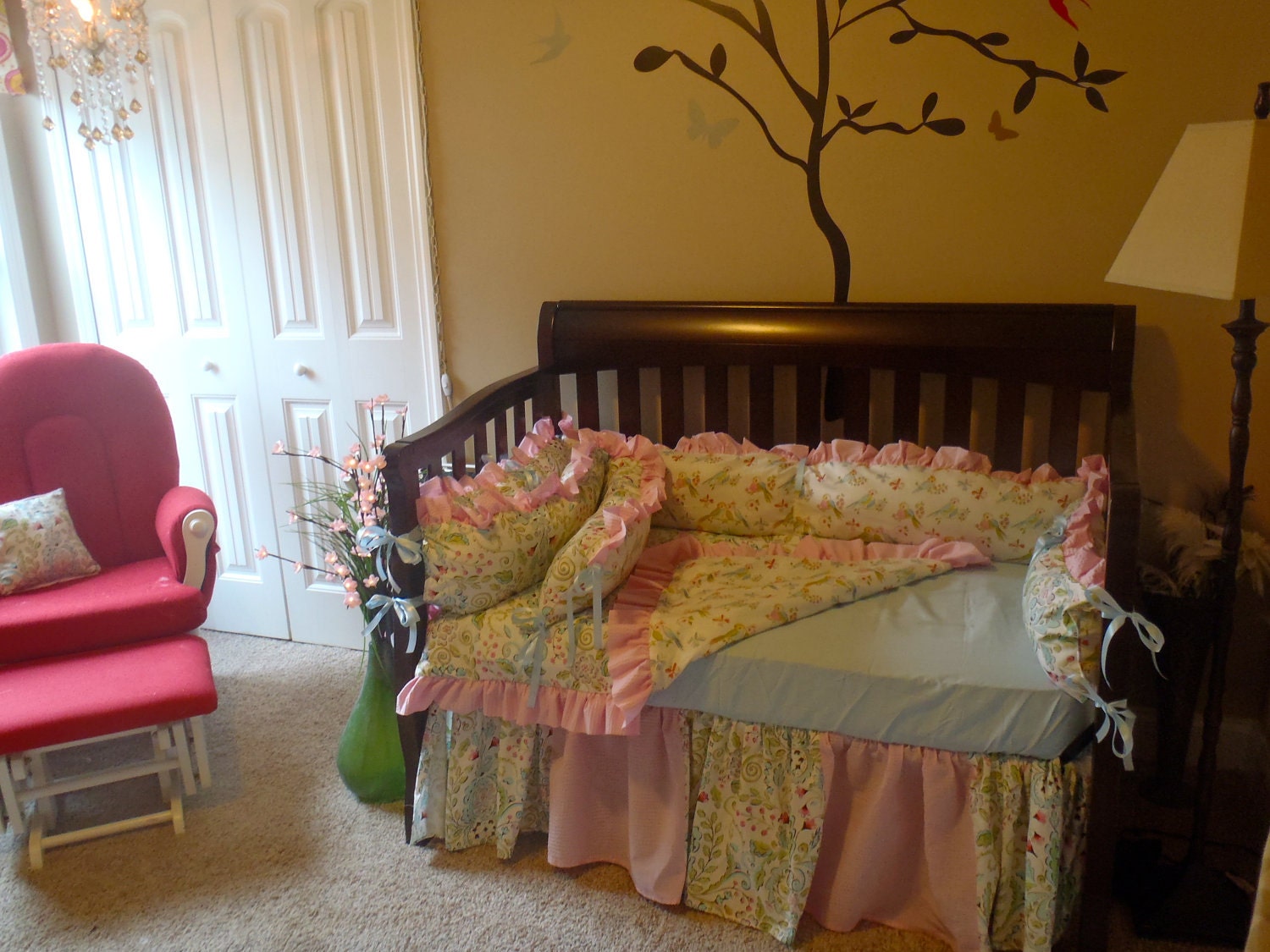 Custom Boutique Crib Bedding using "Leanika" by Dena Designs