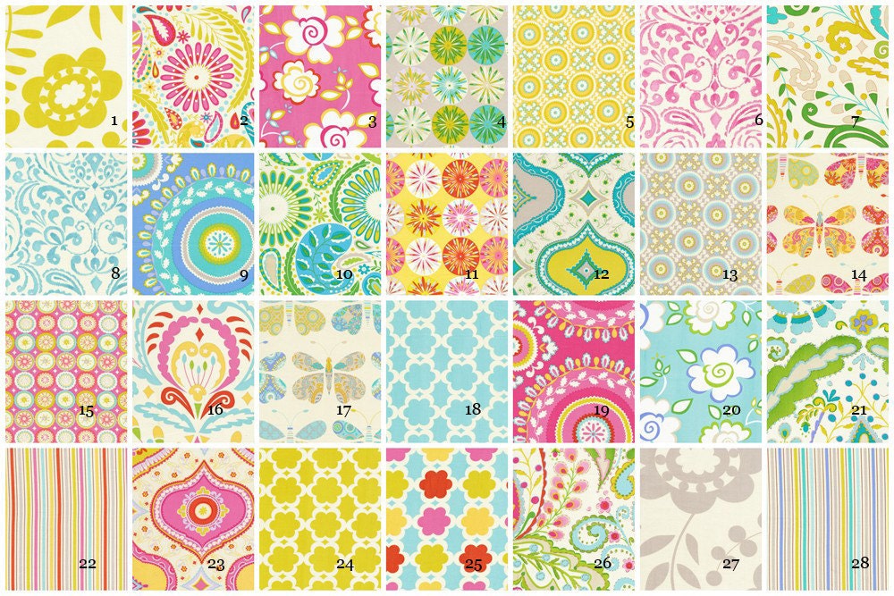 Custom Crib Bedding using Dena Design's "Kumari Garden"