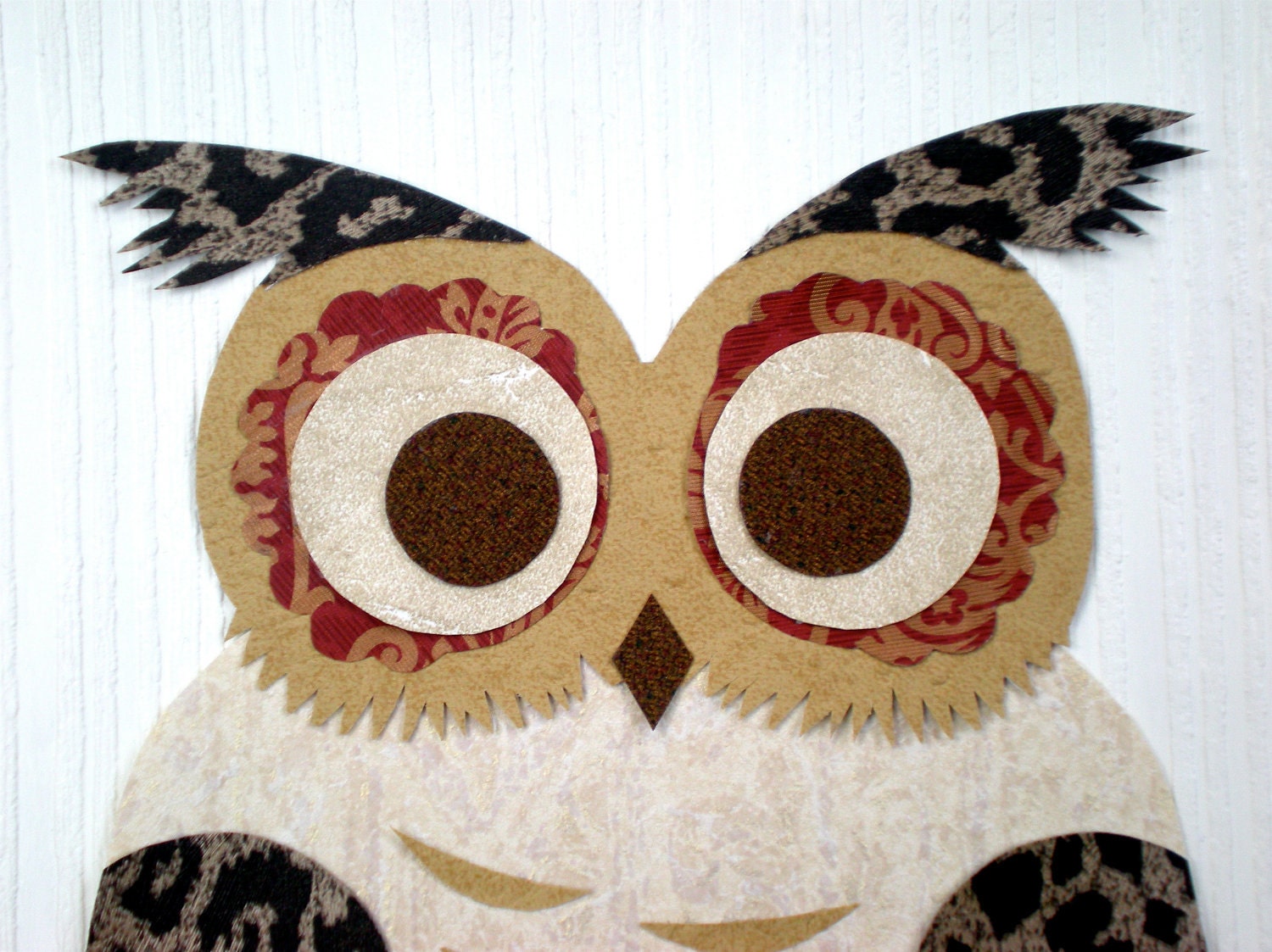 Owl Collage / Original Art / Childrens Room / 11x14 Wall Decor / Ready To Frame - the333alliance