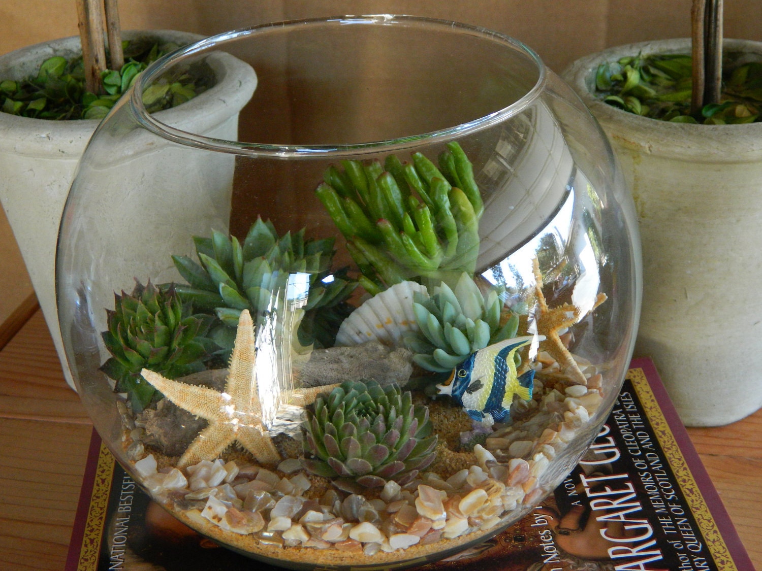 Succulent Terrarium - Succulent Tabletop, Wedding Centerpiece, Special Events Centerpiece, Succulent Planter