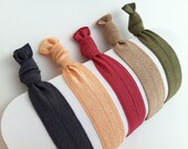 Twilight Colors - Knotted Elastic Hair Ribbons - Set of 5 - Mermaid Hair Ribbons