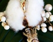 Wedding Boutonniere / Rustic Boutonniere/ Vintage Boutonniere / Cotton Boutonniere / Cotton Boll / Boutineer / Groomsman/ Groom