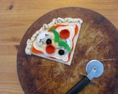 100% wool felt pizza slice, waldorf, play food