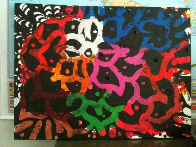 flower doodle graffiti garden contrast neon PAINTING