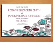 Paisley Wedding Save the Date Postcard PRINTABLE / DIY