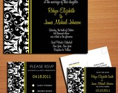 Damask Wedding Collection / Invitation / RSVP / Save the Date Postcard PRINTABLE / DIY
