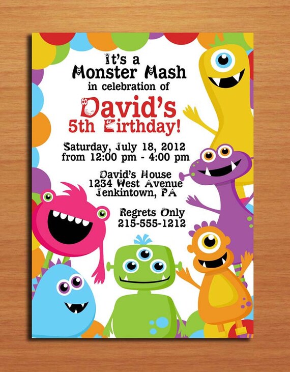 Monster Mash / Birthday Party Invitation by Sapphiredigitalworks