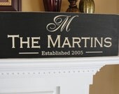 Engraved Family name signs Shabby Chic Custom Wooden signs last name sign Engraved Custom wedding gift Established family sign Anniversary