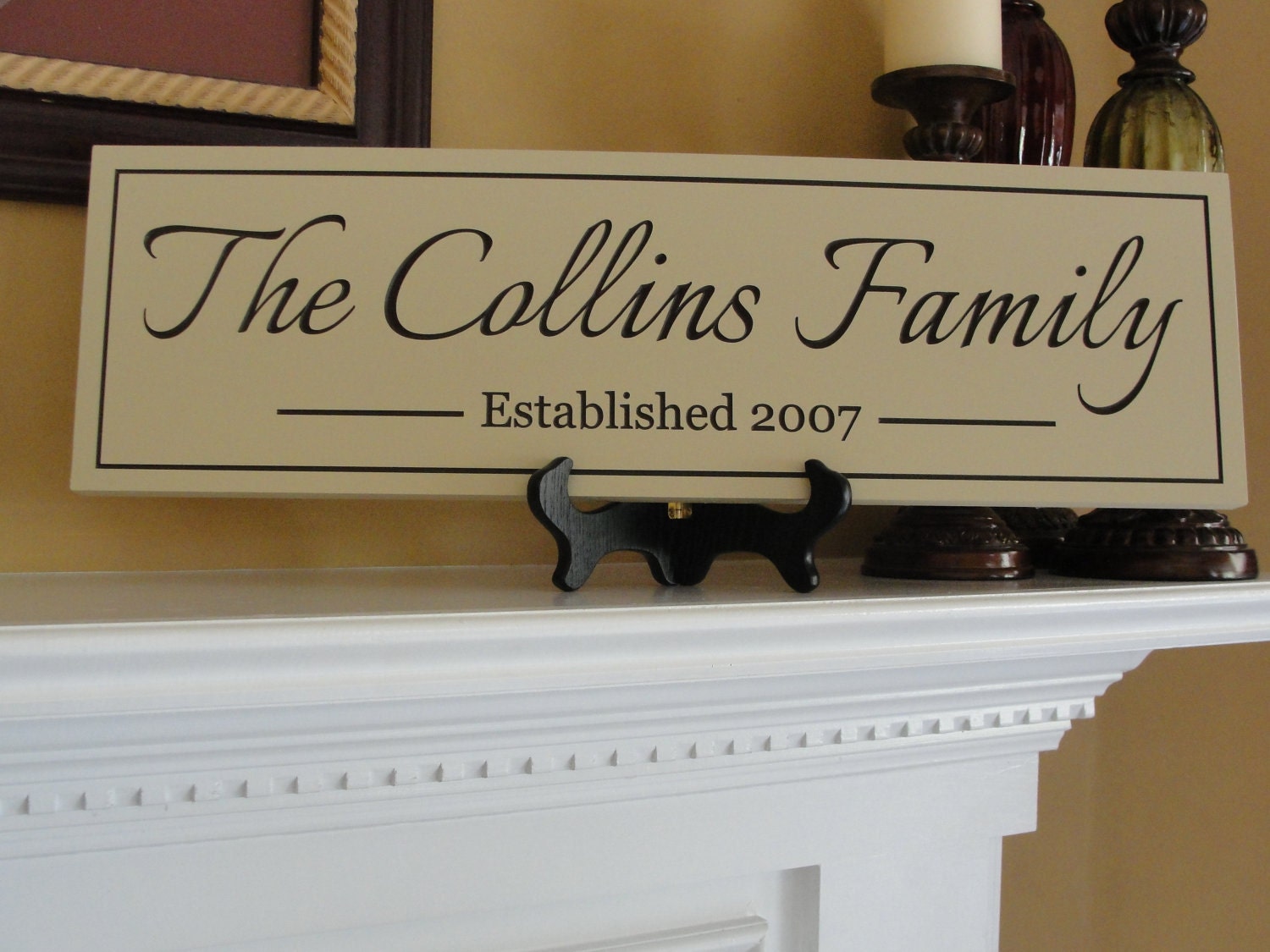 Personalized Wedding gift Family name sign Engraved last name signs Bridal shower gift Custom Wooden signs Established family sign