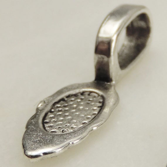 HOT SELLER - Antique Silver Plated Glue On Bail, Oxidized Metal Findings 25x8mm ( 10 Pieces ) Jewelry Making Components - KarPenaEnterprises