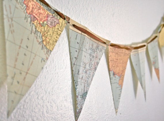 Vintage World Map Banner