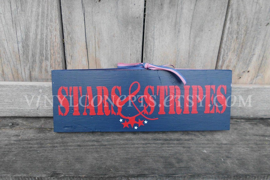 Stars and Stripes Home Decor Wood Block
