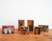 Vintage French Rubber Stamps // Alphabet Letters // 1950 School // you pick ONE // rustic french country //