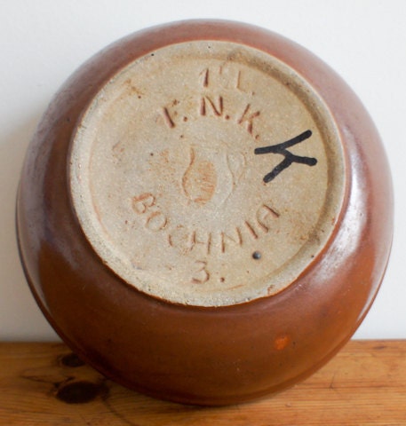 RESERVED  rustic polish sandstone bowl, farmhouse chic in brown glaze