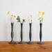 vintage french pewter candle holders or bud vases, set of 4
