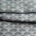 Japanese Fabric, Kimono Fabric - Grey Half Moons with Pastel Pink and Yellow Flowers