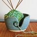 Matte Teal Yarn Bowl - Wheel Thrown Yarn Bowl