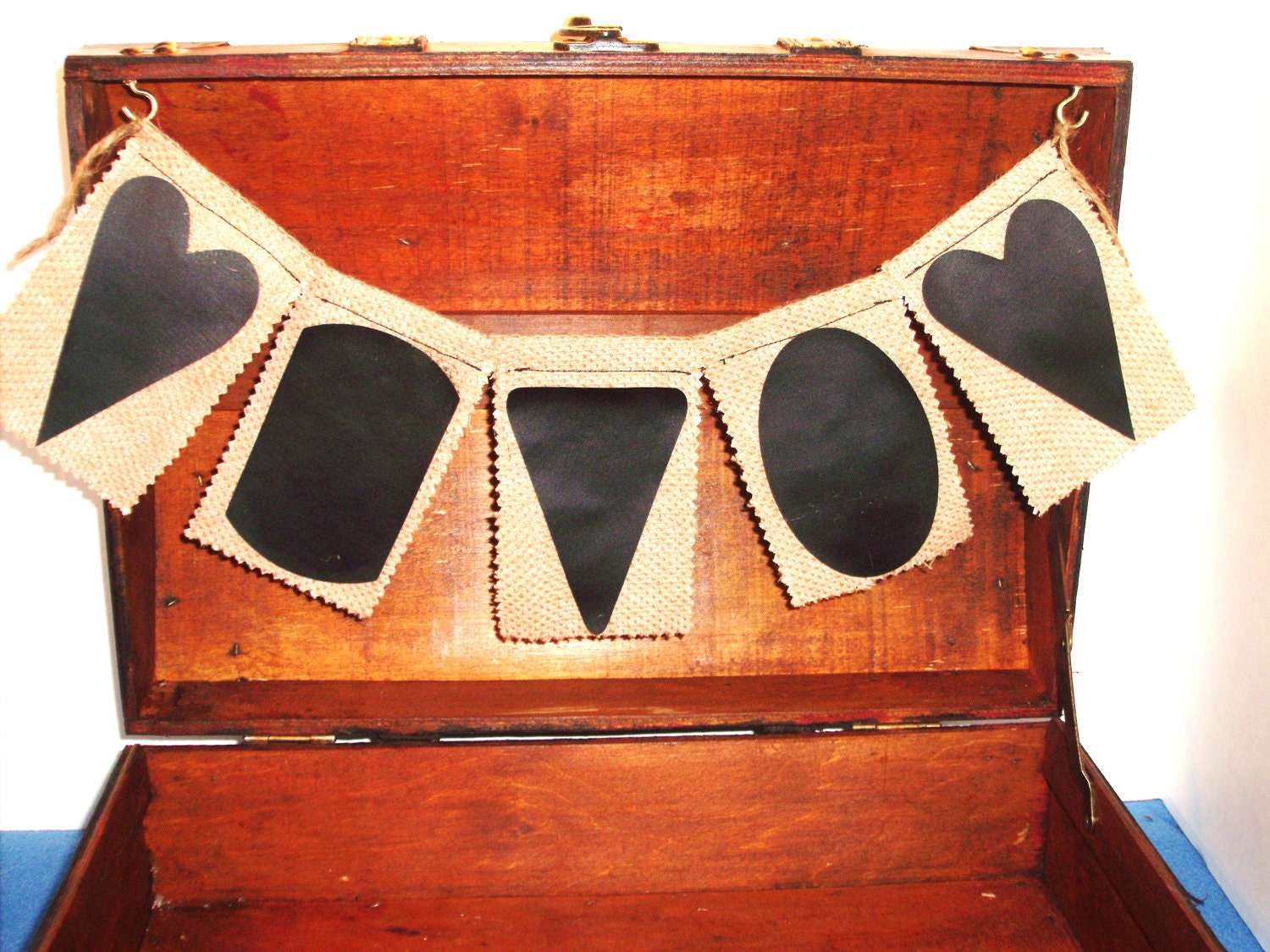 Chalkboard and Burlap Wedding Box - Wedding Card Box- Chalkboard and Bulap Collection - Includes a Chalk Ink Marker
