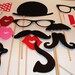 Photo Booth Props - Photo Props - Wedding Photo props - Set of 15 - Pink Hipster  Set