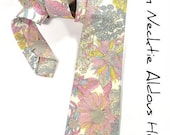 Wedding Mens Necktie Aldous Huxley-  Pink, yellow and grey flowers tie - speaklouder