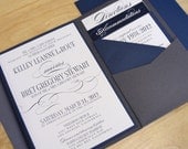 Classic Script Wedding Invitation Set with Pocketfold
