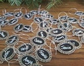 Silver Chalkboard Wine Charms Personalized Reusable Set of 70 & 1 Chalk Marker Wedding Favors Wedding Gifts Corporate Events Entertaining