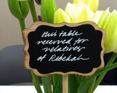 Featured on Etsy Wedding Trends 10 Elegant Chalkboard Table Stands Let's Talk Chalk LISA Design & 1 Chalk Marker Place Settings numbers