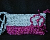 Wristlet: White, Pink in Fique with Flower from Colombia