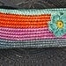 Wristlet: Pastel Orange, Pink Gray Stripes with Flower