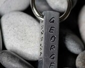 Personalized Hand Stamped Pet ID Tag - Aluminum Square Bar